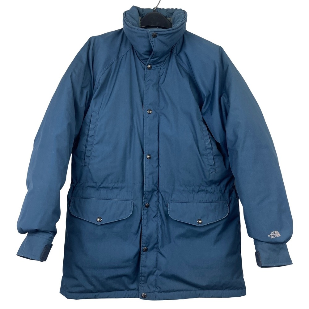 VTG 90s USA-Made The North Face Mens L‎ Down Parka Jacket Winter Coat Blue *Read